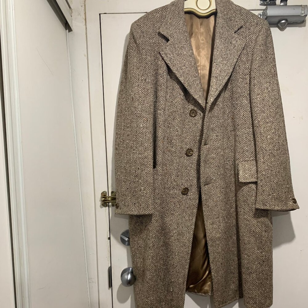 VINTAGE SIMPSONS THE STORE FOR MEN TWEED TRENCH COATS SIZE L/XL